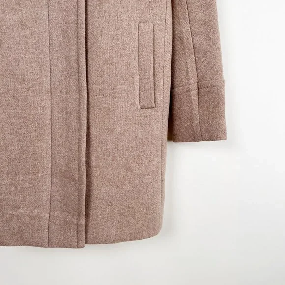 J.Crew Stadium Cloth Wool Cocoon Overcoat Peacoat Trench Jacket Coat Camel Tan - Picture 7 of 10